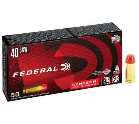 Federal American Eagle Syntech Action Pistol 40 Sandw Ammo 205gr Total Synthetic Jacket 50box