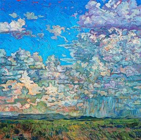 Big Texas Sky Painting With Rain Clouds By Modern Impressionist