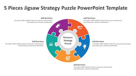 5 Pieces Jigsaw Strategy Puzzle Powerpoint Template Ppt Templates