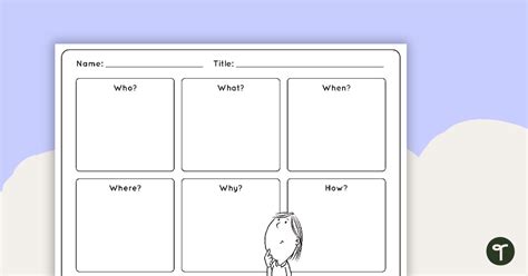 5 Ws And 1 H Planning Worksheet For Narrative Writing Teach Starter