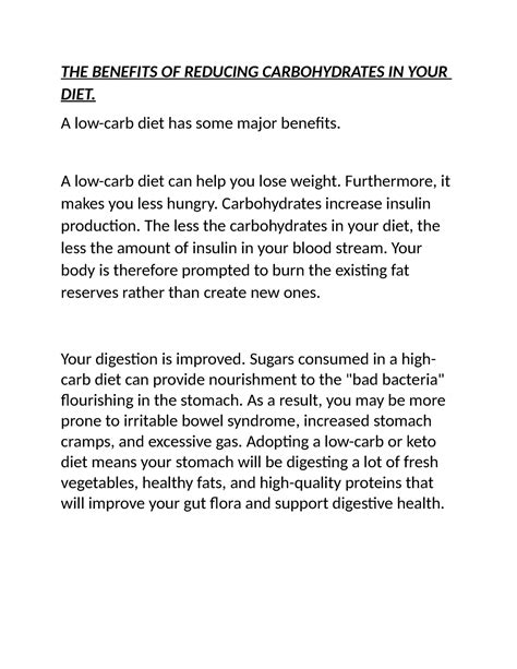 Benefits of low-carb diet - THE BENEFITS OF REDUCING CARBOHYDRATES IN YOUR DIET. A low-carb diet ...