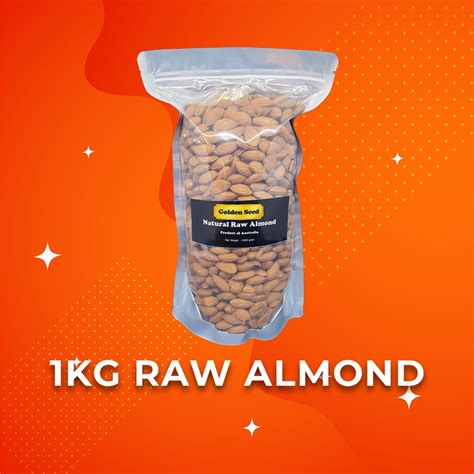 Jual KACANG ALMOND MENTAH UTUH 1 KG PREMIUM NATURAL RAW ALMOND WHOLE