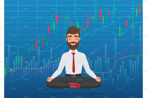 Trader Meditating Rising Market Vector Graphics Creative Market