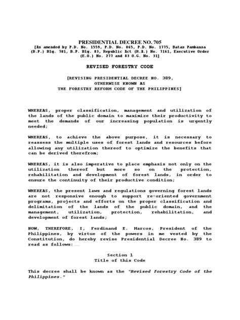 Presidential Decree No Pdf Forestry Forests