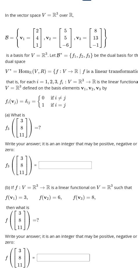 Solved In The Vector Space V R3 Over R