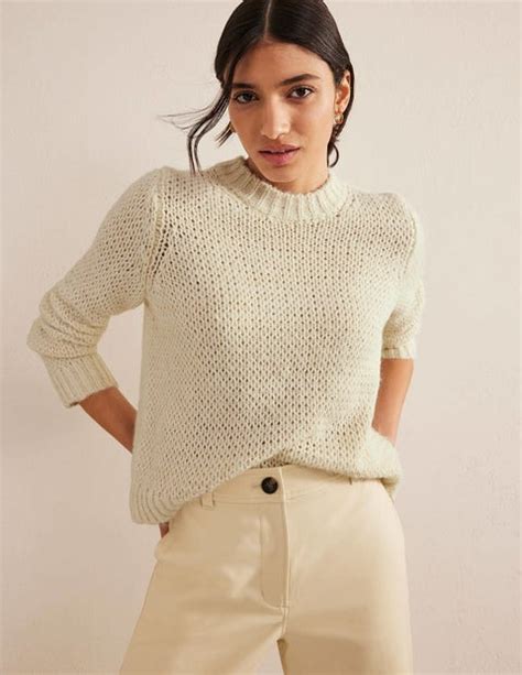 Fluffy Open Stitch Jumper Warm Ivory Boden Uk