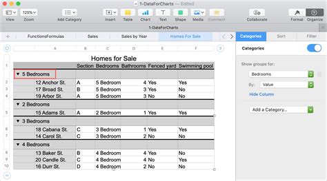 How To Work With Basic Categories In Numbers On Mac