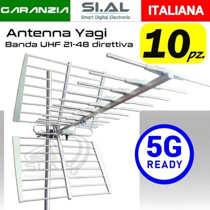 Antenna UHF Direttiva Yagi 5G Ready Confezione 10 Pz