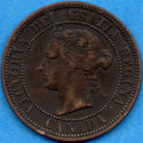 Canada 1876 H 1 Cent One Large Cent Coin Very Fine Ebay