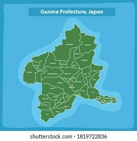 Gunma Prefecture Region Japan Map Stock Vector (Royalty Free) 1819722836 | Shutterstock