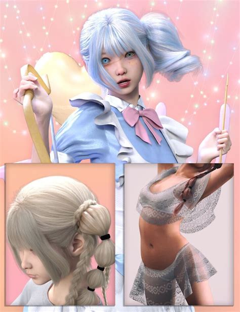 CNB Rikka HD Character DForce Clothing And Hair Bundle For Genesis 9