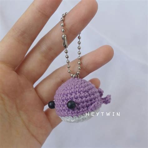 Jual Purple Whale Keychain Keyring Ganci Gantungan Kunci Paus Ungu