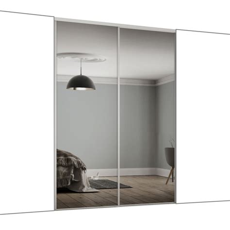 Spacepro Classic 2 Door Sliding Wardrobe Kit White Framed Mirror 1793 X 2260mm Toolstation