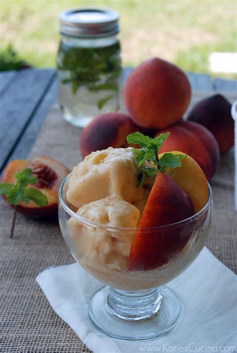 Peach And Mint Sorbet Katies Cucina