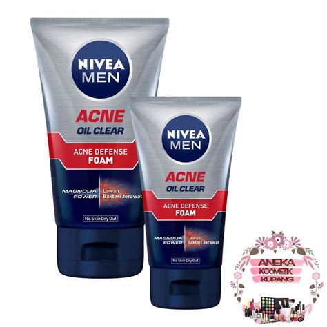 Jual Nivea Men Acne Oil Clear Acne Defense Foam 50ml 100 Ml Shopee Indonesia