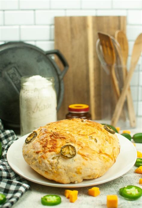 No Knead Jalapeno Cheddar Artisan Bread Recipe