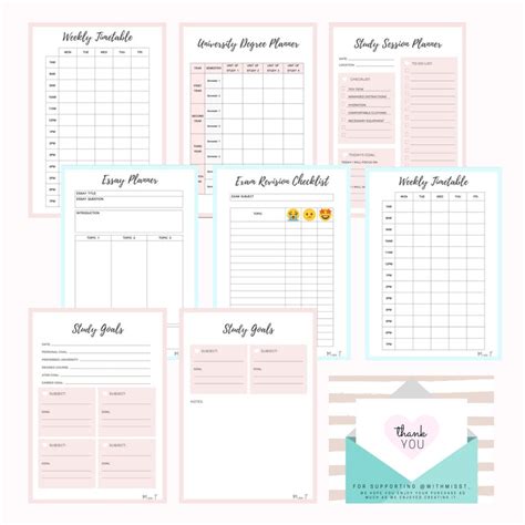 Ultimate Study Planner Pack A4 Printable Study Goals Planner Etsy Ireland