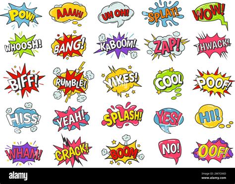 Comic Book Bubbles Cartoon Speech Balloons With Boom Bang Explosion