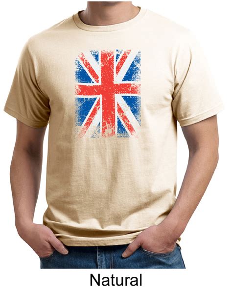 Union Jack Shirt British Uk Flag Big Print Adult Organic T Shirt