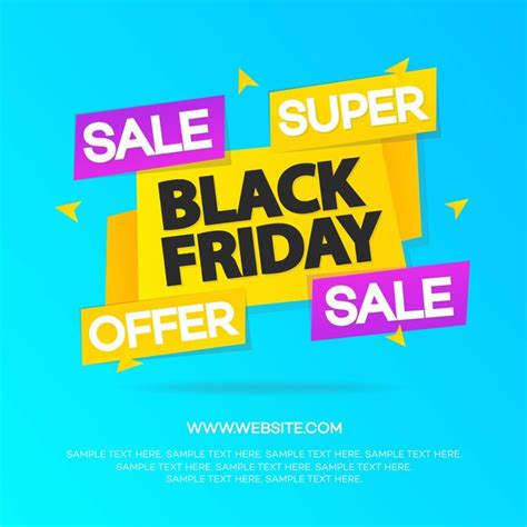 Premium Vector Black Friday Sale Banner For Your Promotion Isolated On Blue Background Super