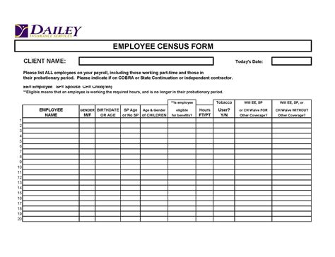 Employee Census Template