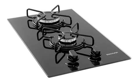 Estufa De Mesa Suggar Fg200 De Vidrio Negro Con 2 Quemadores 110 V 220