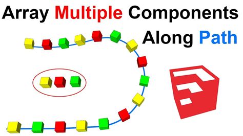 Array Multiple Components Along Path In Sketchup Youtube