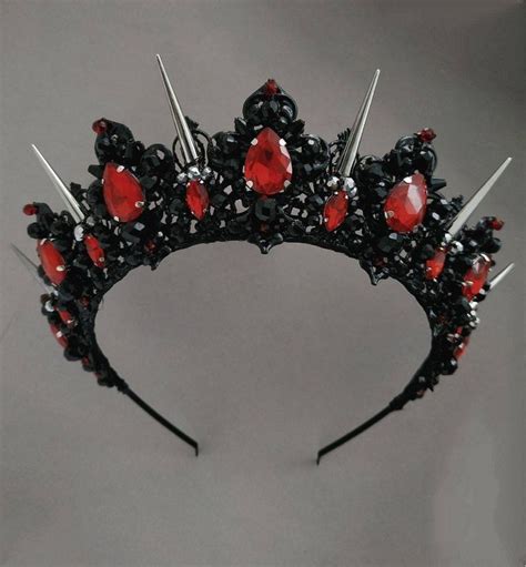 Black Crown Red Crown Black Tiara Black Halo Crown Gothic Crown Spike