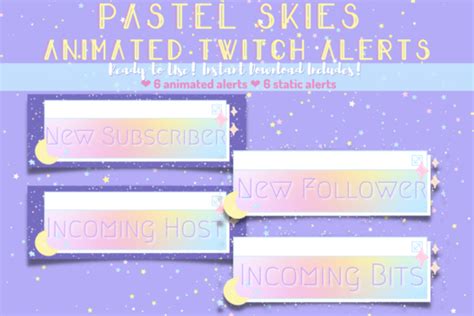 Animated Pastel Skies Twitch Alerts Graphic By Tiffawa S Artisms