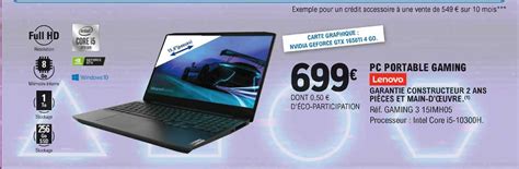 Promo Pc Portable Gaming Lenovo Chez E Leclerc ICatalogue Fr