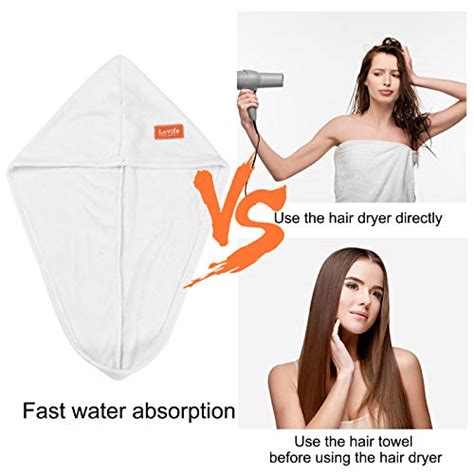 Lovife 2 Pack Microfiber Hair Towel Wrap 11inch X 26 Inch Quick Drying