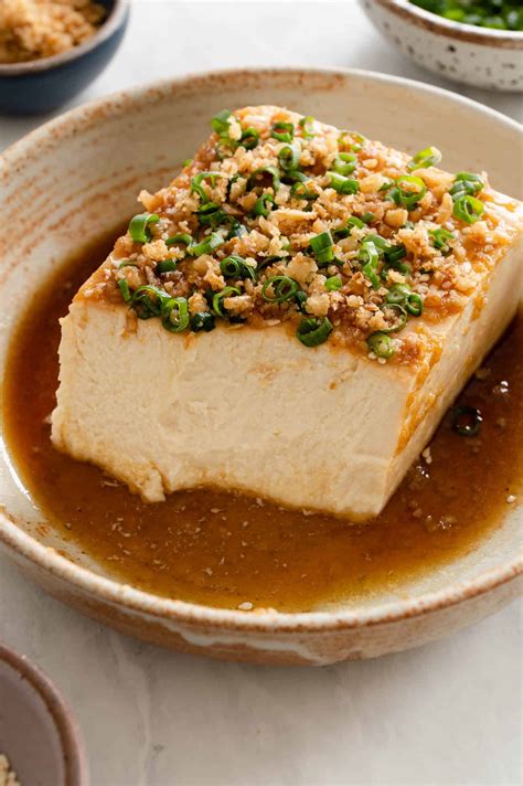 Cold Tofu With Spicy Garlic Sauce Karinokada