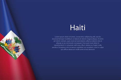 Bandeira Nacional D Haiti Isolada Em Fundo Copyspace Vetor Premium