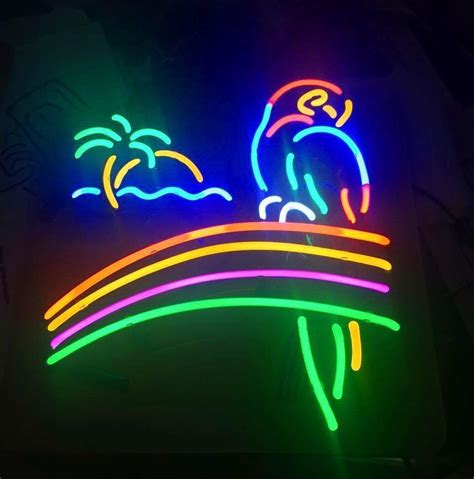 Custom Parrot Palm Tree Railbow Beer Neon Sign Custom Neon Signs