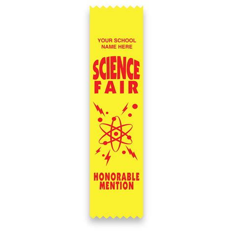 Imprinted Flat Ribbon - Science Fair Honorable Mention