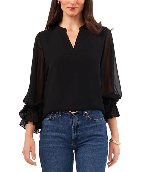 Vince Camuto Women S Split Neck Long Sleeve Blouse Macy S