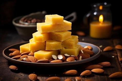 Premium Photo Indian Sweet Food Badam Barfi Or Katli Also Known As