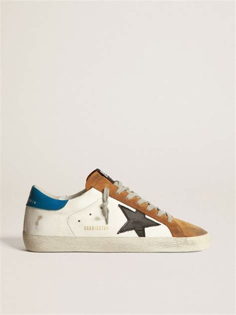 Sneakers Superstar Bicolores En Cuir Et Daim Cuivre Golden Goose