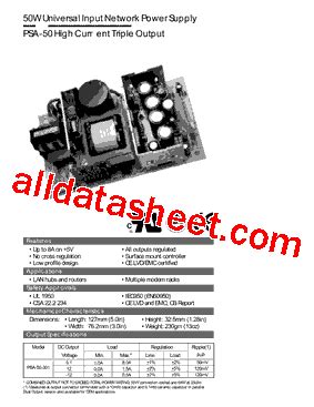 Psa Datasheet Pdf Phihong Usa Inc