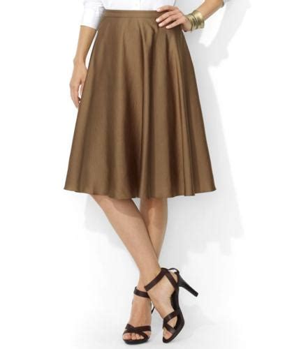 Lauren Ralph Lauren Skirt Pleated Flared Charmeuse For Sale In New