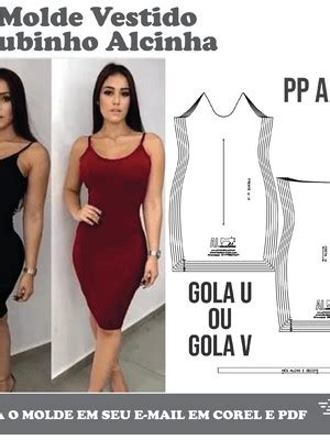 Molde Modelagem Vestido Tubinho Alcinha 0012 Compre Produtos