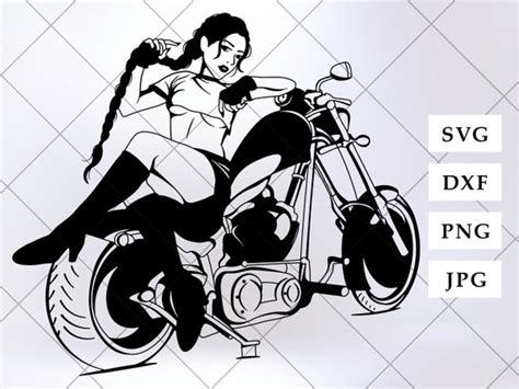 Biker Girl Svg Sexy Girl Motorcycle Svg Biker Chick Svg Etsy