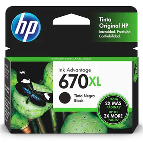 Tinta 670XL Negro Ink Advantage 4625 5525 3525 HP