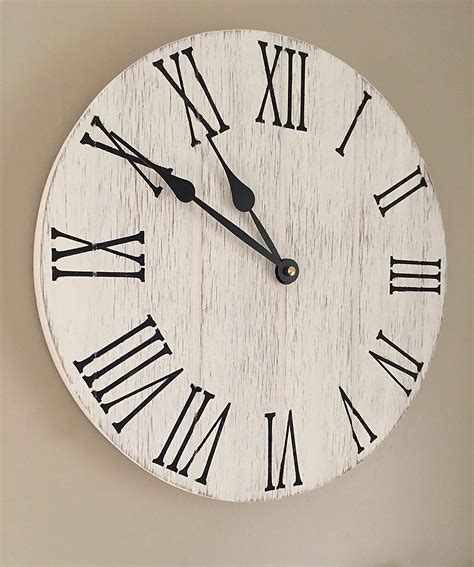 Rustic Farmhouse Clock Wall Clock Large Wood Wall Clock Wall Etsy