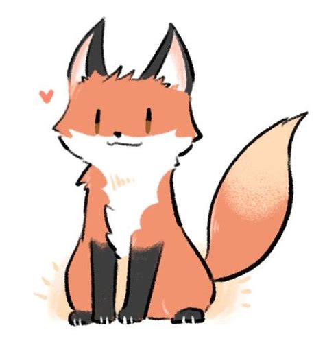 A Drawing Of A Fox Sitting Down