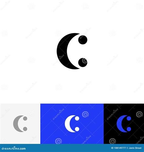 C With Two Dots Vector Minimalism Logo Icon Symbol Sign From