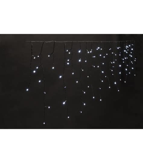 Rideau stalactite lumineux 180 LED Blanc froid 40 Tombées 8 Jeux de