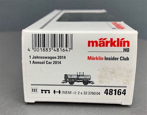 HO Märklin Insider 48164 Jahreswagen 2014 DB Tank Car Bolte Co HO1911