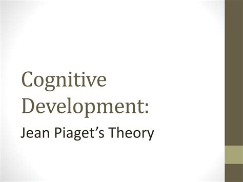 Solution Cognitive Development Theory Of Jean Piaget Studypool