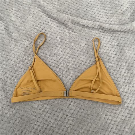 Subtitled Yellow Bikini Top Size M Depop